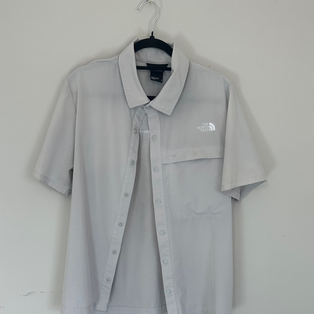 The North Face Men's Light Gray Button Down Shirt